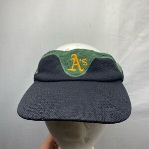 Vintage Nike Team Oakland A's Athletics Visor Hat Cap Black Green One Size